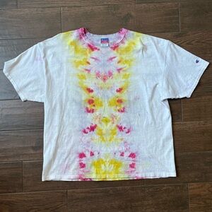 Champion middle burst Tie dye t shirt
